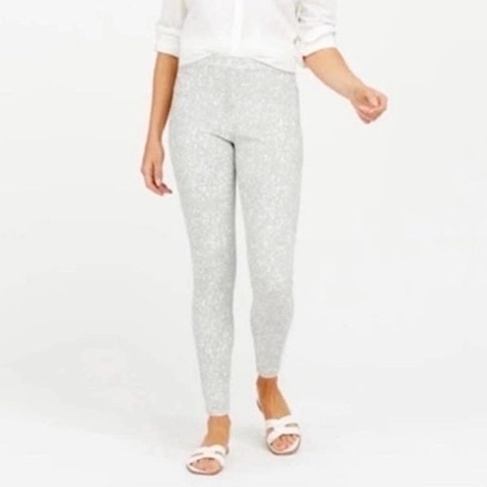 Spanx Gray Speckled Jeanish Ankle Leggings 1X
